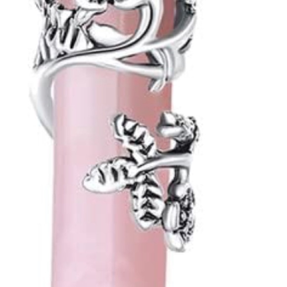 Rose Quartz Flower Pendant & Amethyst Pendant Necklaces - Picture 8 of 9